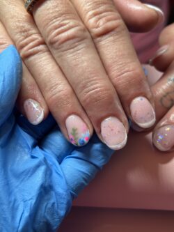 All finger tips with builder gel and nail art